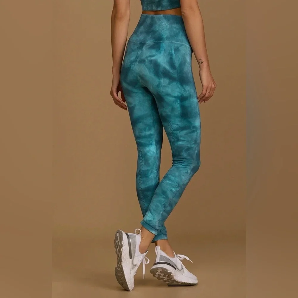 FP Movement by Free People Good Karma in Vibrant Blue Tie-Dye Leggings - Picture 2 of 7